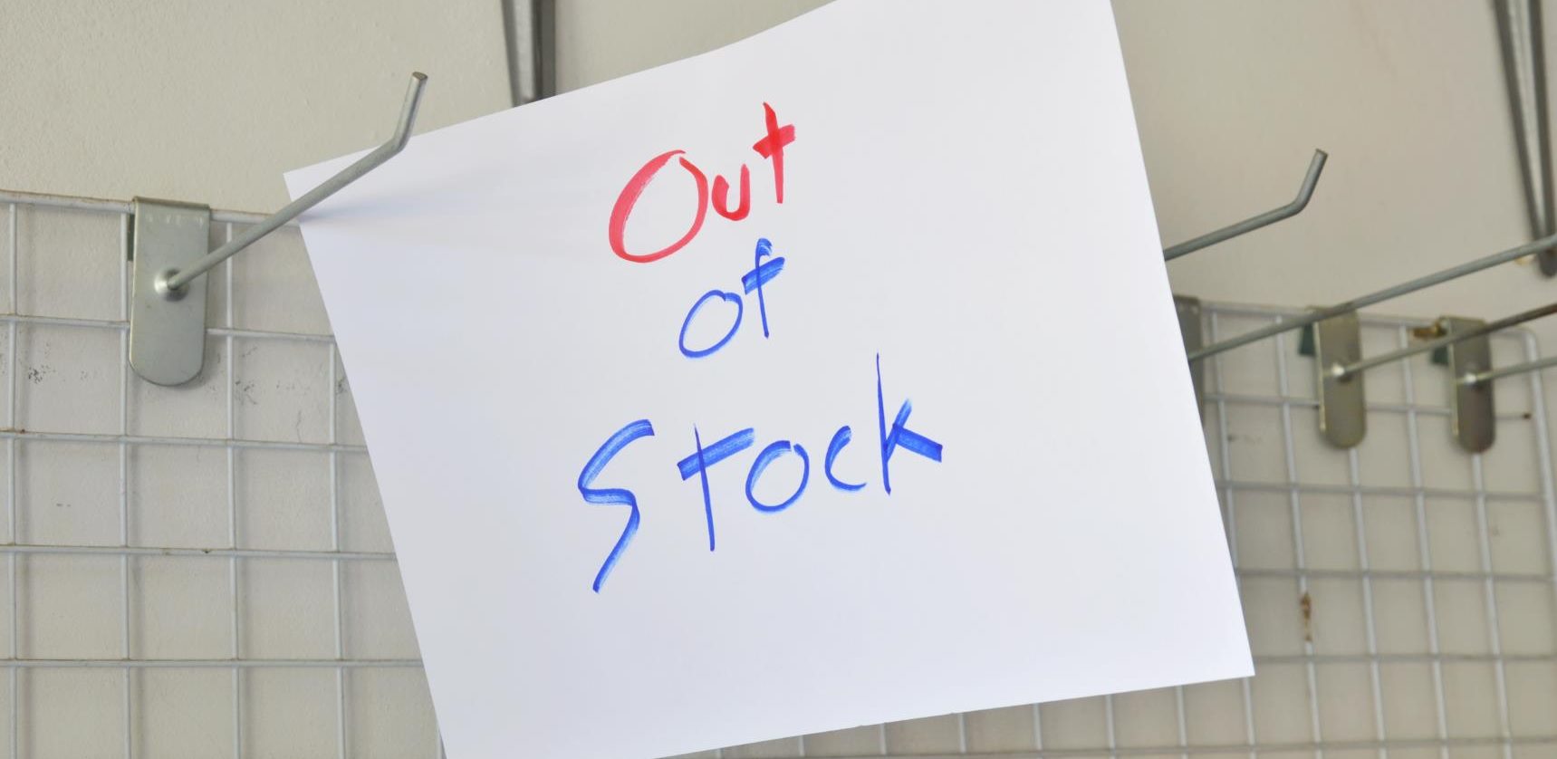 out of stock sign